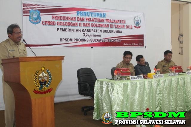 DIKLAT PRAJABATAN BULUKUMBA ANGKATAN XX DAN XXI DITUTUP OLEH WAKIL BUPATI BULUKUMBA