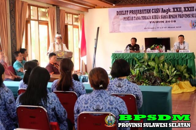 BUPATI TANA TORAJA MEMBUKA DIKLAT PRAJABATAN CASN ANGKATAN XXII, XXIII, XXIV PEMKAB. TANA TORAJA