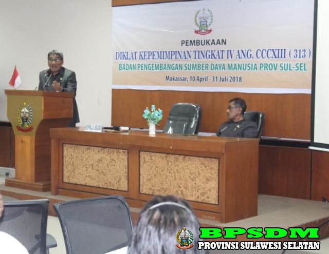 BPSDM PROV. SULSEL MEMBUKA DIKLAT PIM IV ANGK. (313) TAHUN 2018