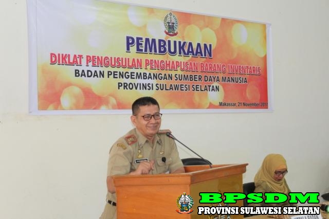 PEMBUKAAN DIKLAT PENGUSULAN PENGHAPUSAN BARANG INVENTARIS TAHUN ANGGARAN 2017