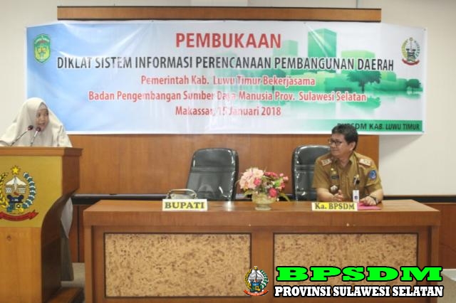 DIKLAT SISTEM INFORMASI PERENCANAAN PEMBANGUNAN DAERAH PEMKAB LUTIM KERJASAMA BPSDM PROV. SULSEL