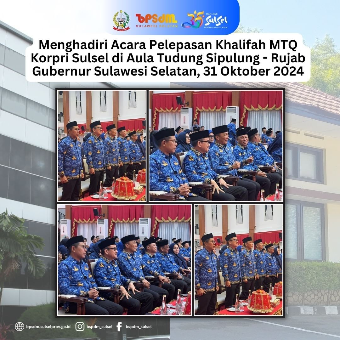 PELEPASAN KAFILAH MTQ KORPRI SULSEL DI AULA TUDUNG SIPULUNG RUJAB GUBERNUR SULSEL