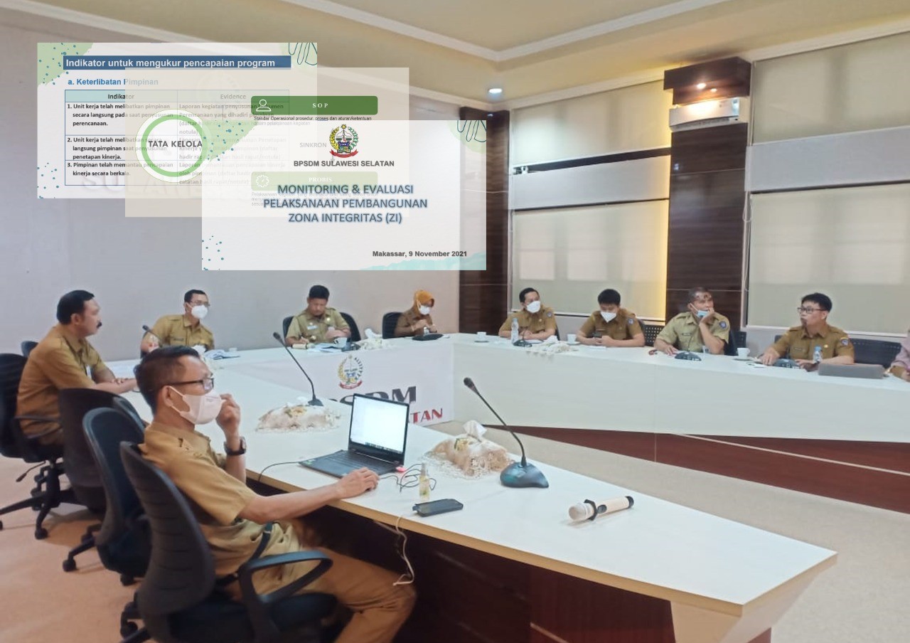 MONITORING & EVALUASI PEMBANGUNAN ZONA INTEGRITAS (ZI) BPSDM PROVINSI SULAWESI SELATAN